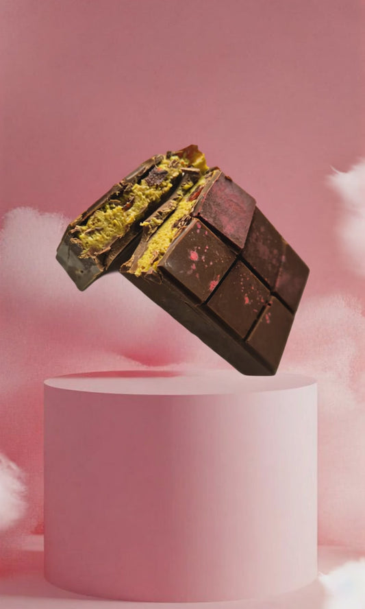 Strawberry Pistachio & Kunafa Chocolate Bars - Three Sizes